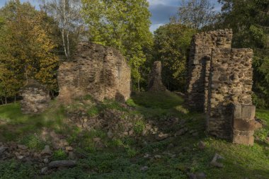 Güney Bohemya 'daki Besiny köyü yakınlarındaki Aziz Bartolomej Kilisesi' nin eski harabesi.