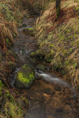 Krusne azgın dağlarında Bilina nehrinin yukarı suları