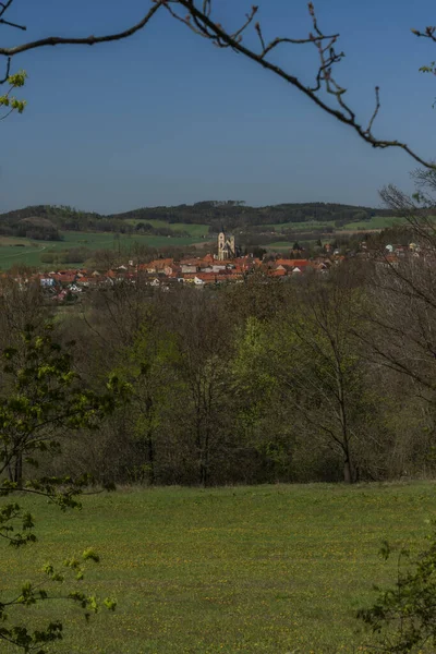 Bavorov Stadt Mit Roten Dächern Auf Alten Häusern Frühling Frische — Stockfoto