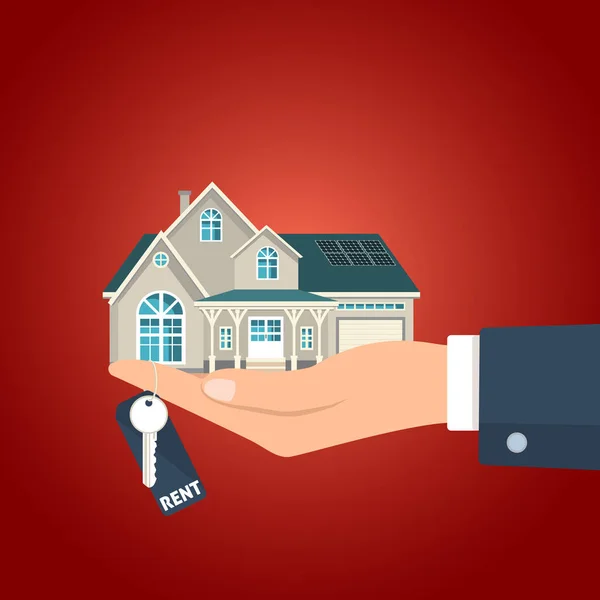 Procedimiento de alquiler casa — Vector de stock