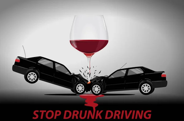Stop drunk driving concept. — Stock Vector
