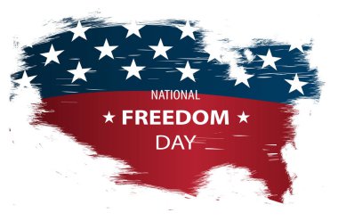 Yaratıcı resim, poster ya da Ulusal Özgürlük günü bayrağı! -1 Şubat. ile ABD harita gibi arka plan bayrak.