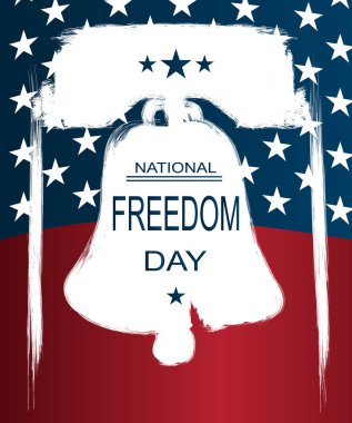 Poster ya da Ulusal Özgürlük günü afişler! -1 Şubat. ABD bayrağı arka plan olarak.