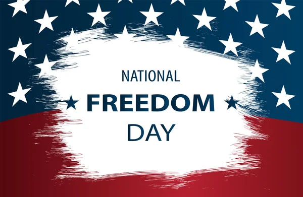 Poster ya da Ulusal Özgürlük günü afişler! -1 Şubat. ABD bayrağı arka plan olarak.