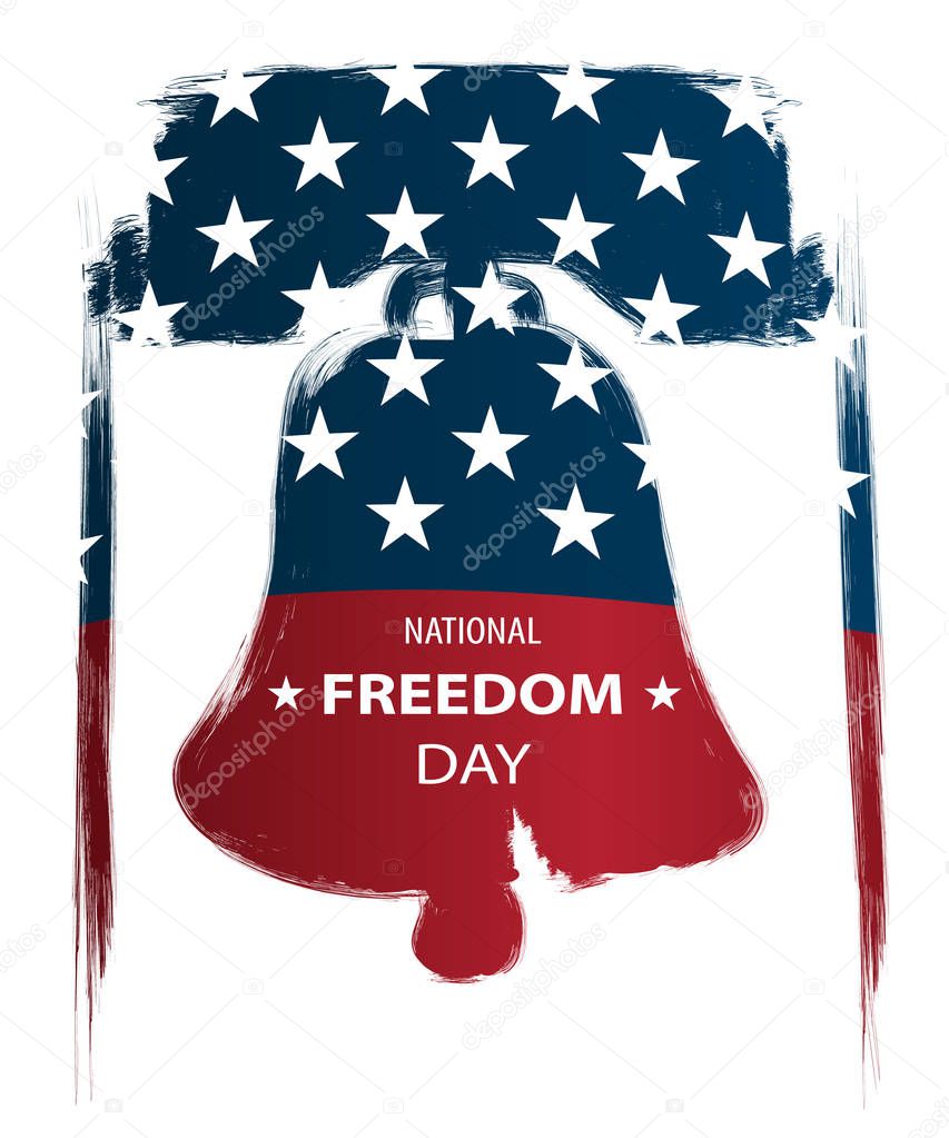 Poster or banners on  National Freedom Day! - February 1st. USA flag as background.