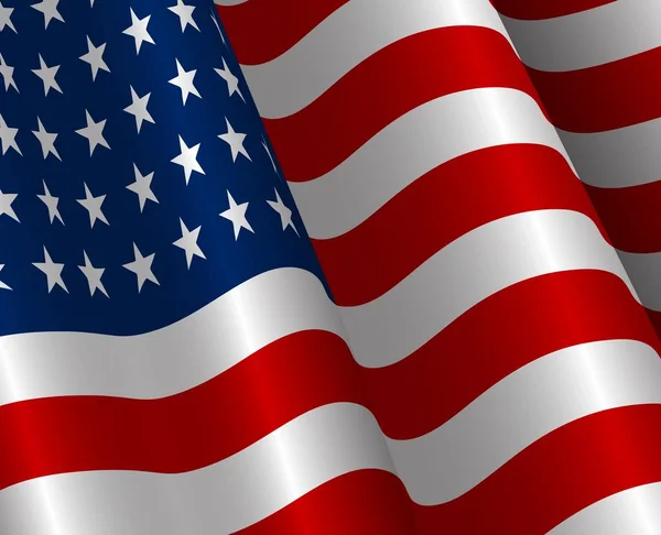 Vektorové Ilustrace Realistické Vlajky Spojených Států Amerických — Stockový vektor