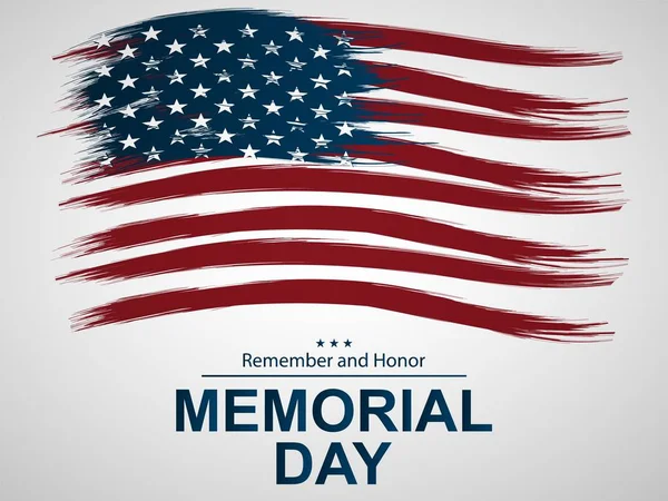 Illustration För Memorial Day Illustration Med Amerikanska Flaggan — Stock vektor