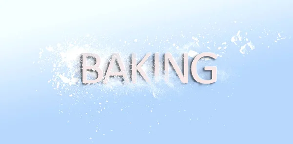 Illustration Word Baking Flour Splashing — Stock Photo, Image