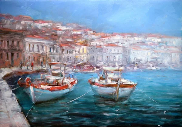 Gemiler Adası Harbor, el yapımı boyama