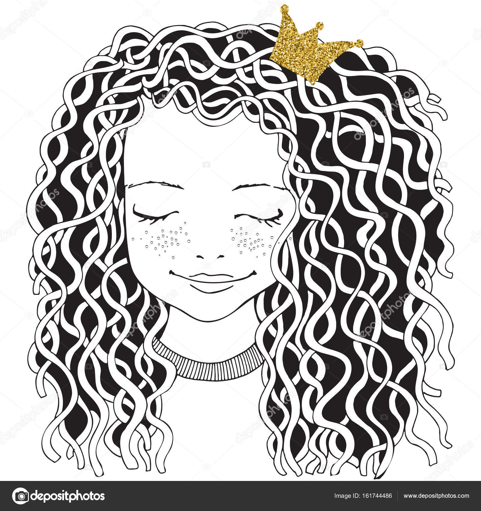 Baby girl with long curly hair Stock Vector Image by © #161744486 Baby girl with long curly hair Stock Vector Image by © #161744486