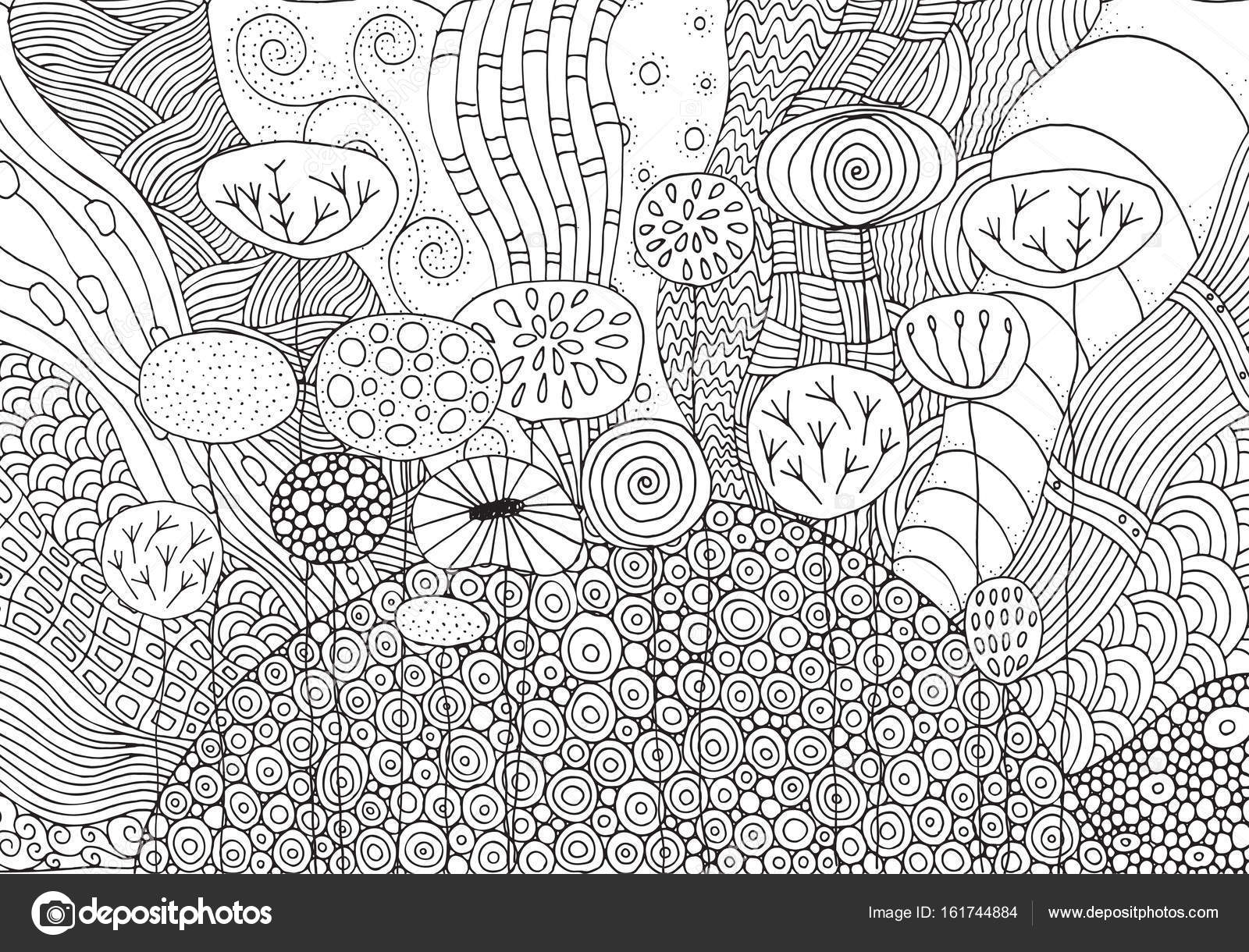 Bianco e nero foto di fantasia con i fiori Modello per adulto libro da colorare Luce del sole Tema di eco Disegnati a mano etnici doodle vettore