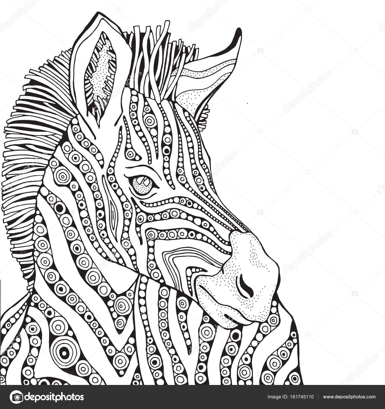 Download Zentangle zebra | Zebra in zentangle style — Stock Vector ...