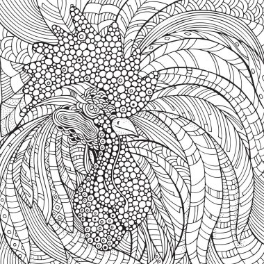 Zentangle tarzında horoz