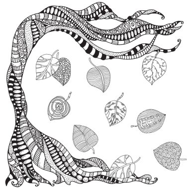 elle çizilmiş ile ağaç yaprak