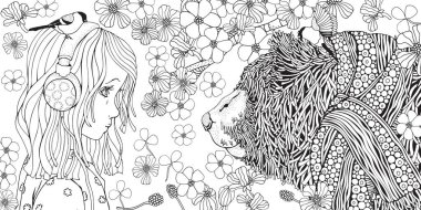 sevimli kız ve ayı