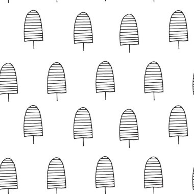 Çizilmiş Noel ağaçları