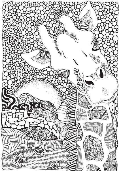 Girafe en zentangle — Image vectorielle