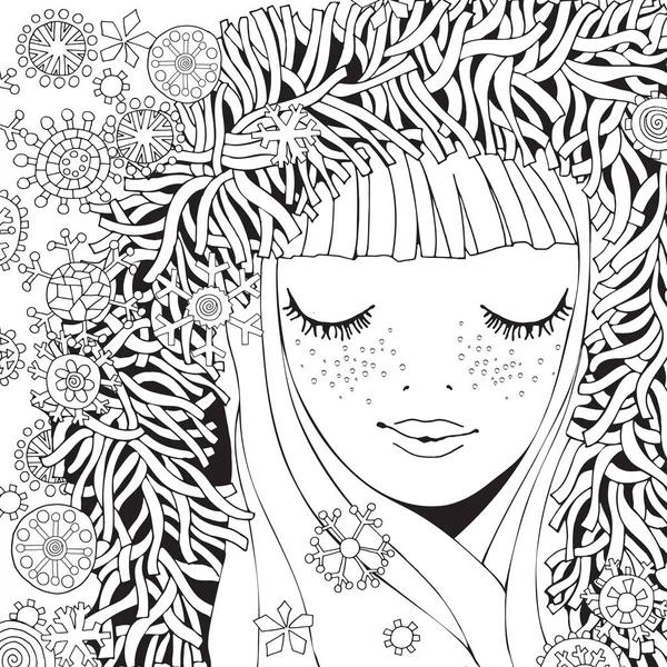 Örme kabarık başlıklı kız