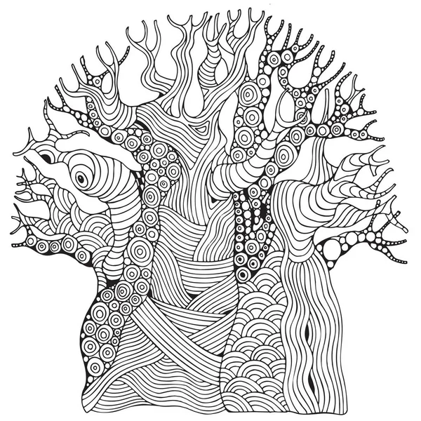 Pohon baobab Afrika - Stok Vektor