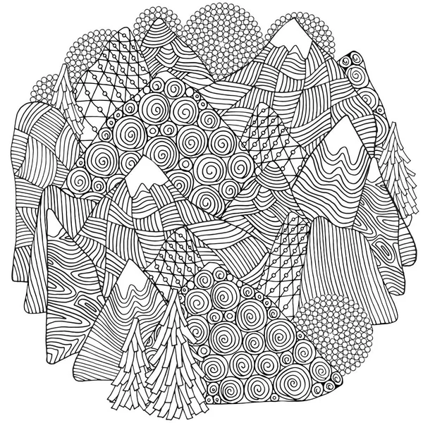 Sapins et montagnes — Image vectorielle