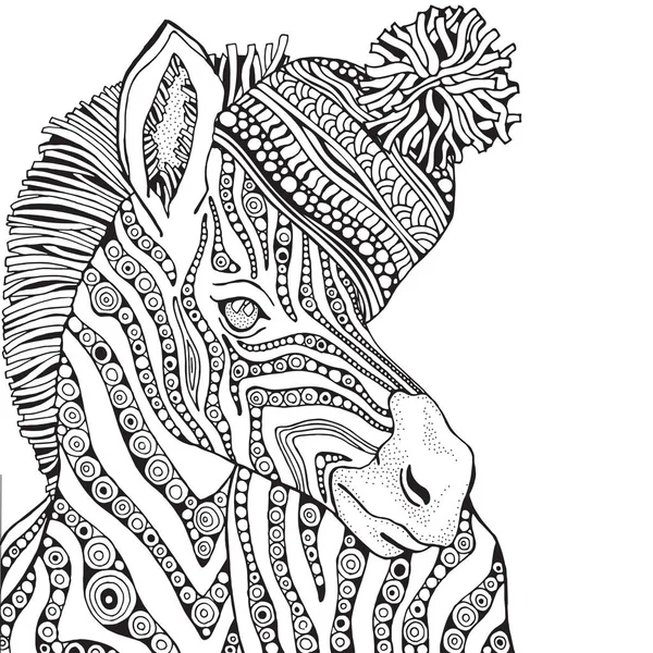 Zebra im Zentangle-Stil — Stockvektor