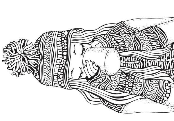 çay içme kış kız  