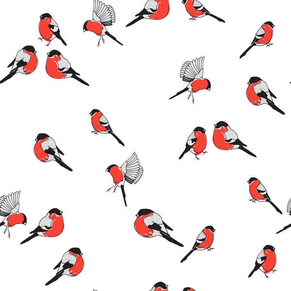 Sevimli kırmızı Bullfinches — Stok Vektör