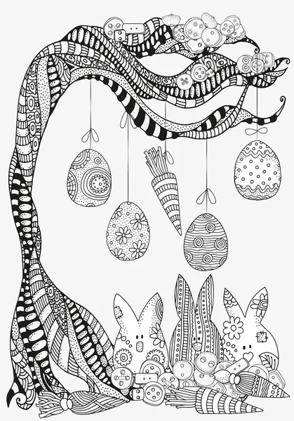 Colgando huevos de Pascua — Archivo Imágenes Vectoriales