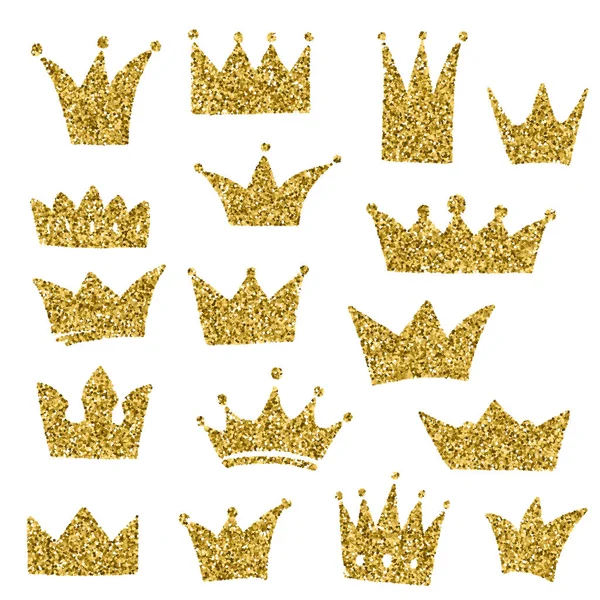 Set of hand-drawn crowns — Stock Vector