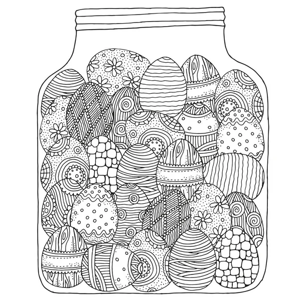 Uova di Pasqua in vaso di vetro — Vettoriale Stock