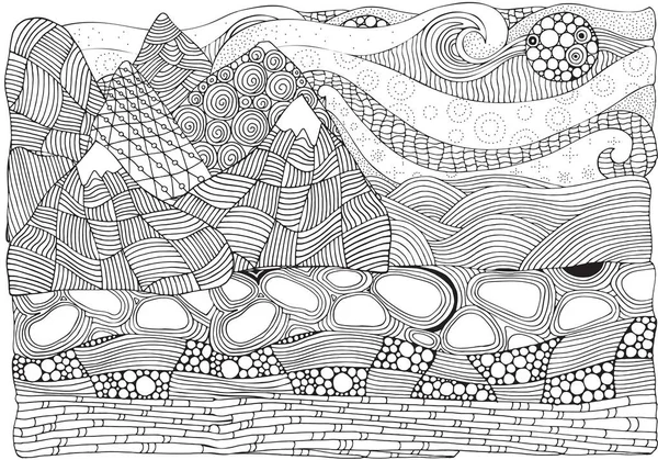 南極の手描き図面 — ストックベクタ