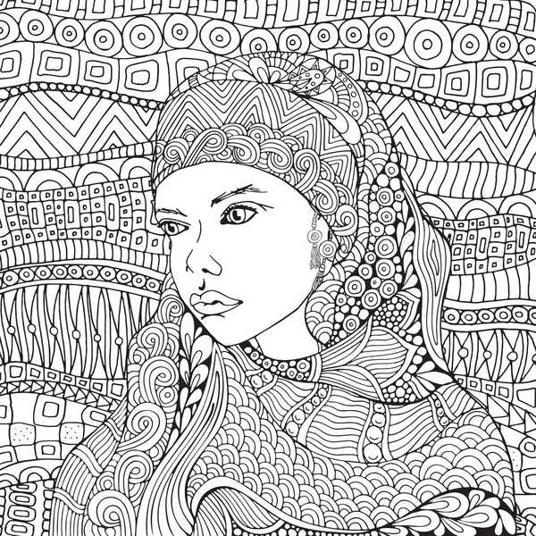 Mujer árabe musulmana — Vector de stock