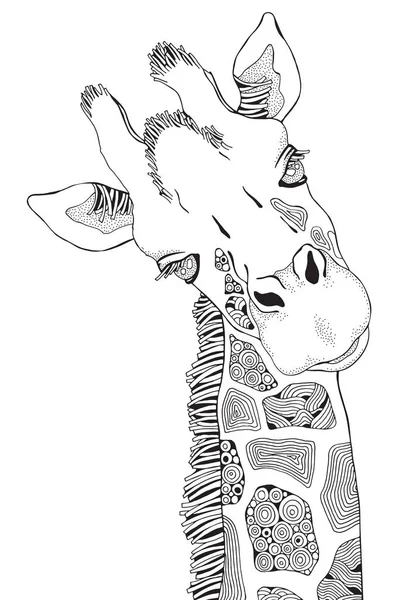 Girafa em estilo zentangle — Vetor de Stock