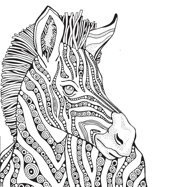 Zebra zentangle tarzı — Stok Vektör