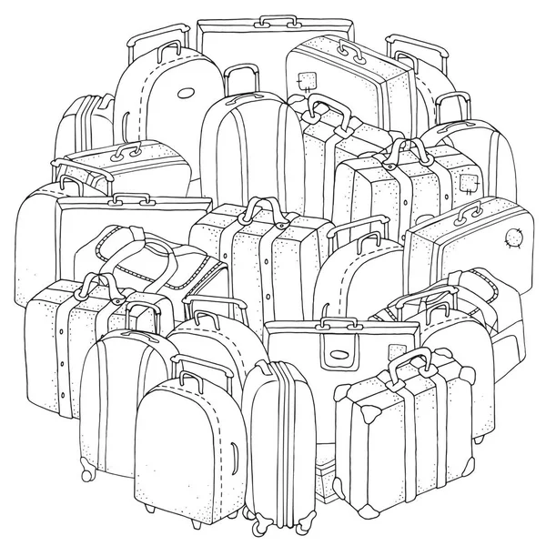 Conjunto de bolsas y maletas — Vector de stock