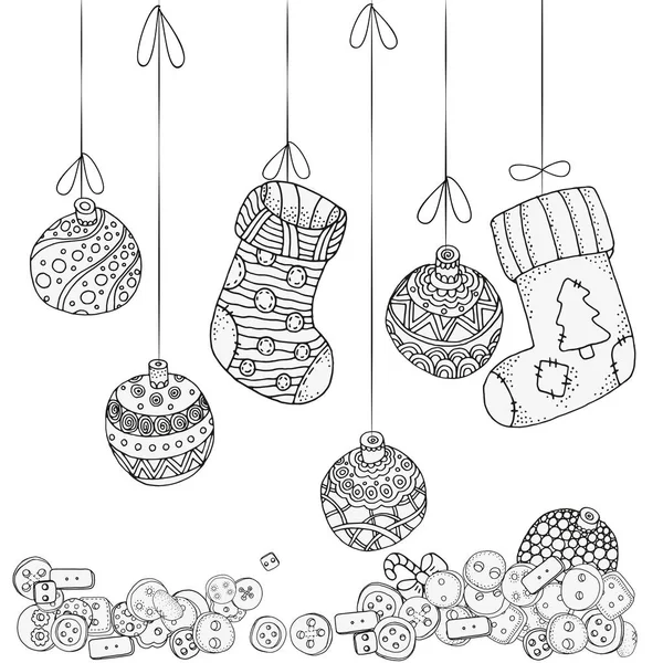 Colgando bolas de Navidad — Vector de stock