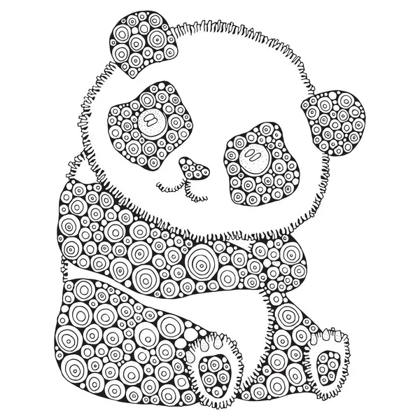 Cute panda in zentangle style — Stock Vector