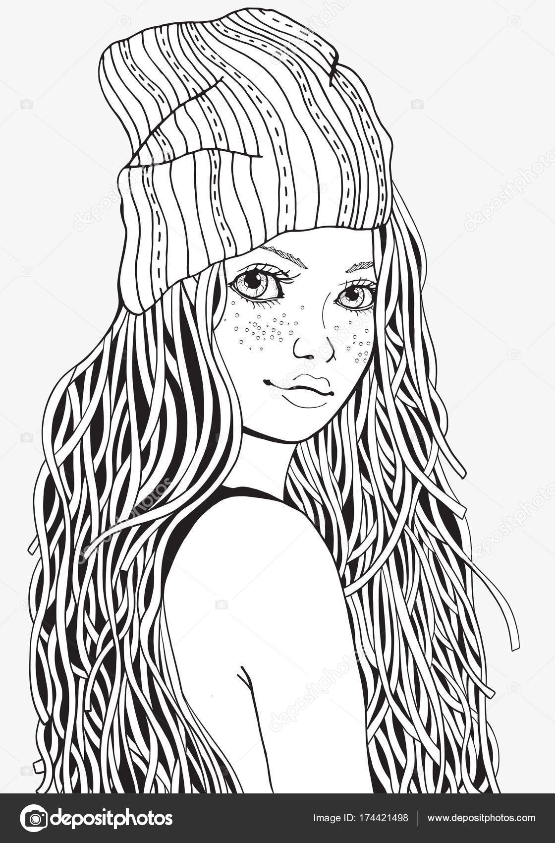 Leuk meisje. Boek kleurplaat — Stockvector © imhope.yandex ...