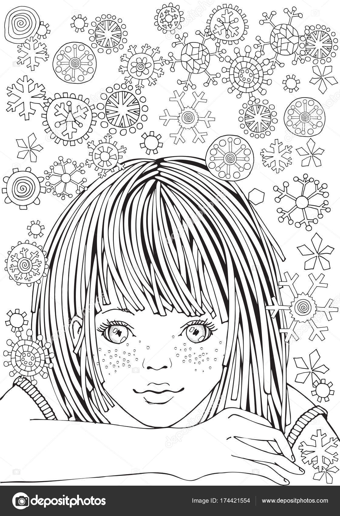 Dessin De Jolie Page Coloriage Pour Petite Fille Portant Un