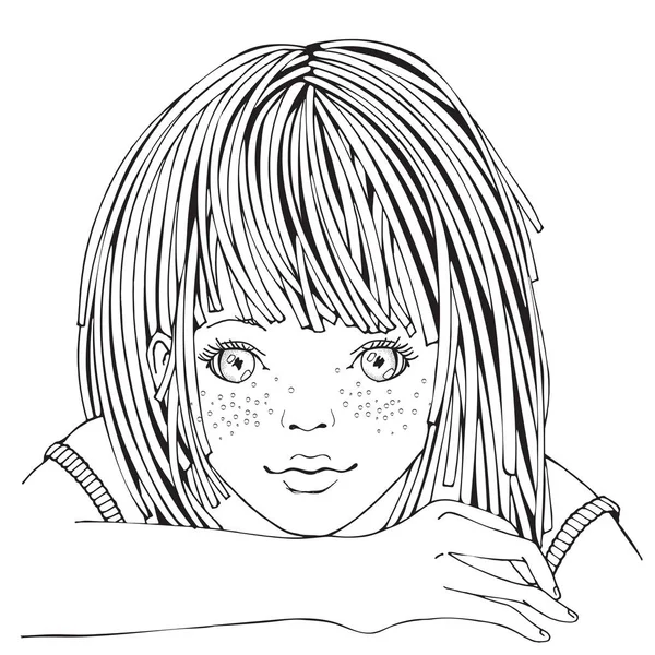 Roztomilá kreslená holčička. — Stockový vektor