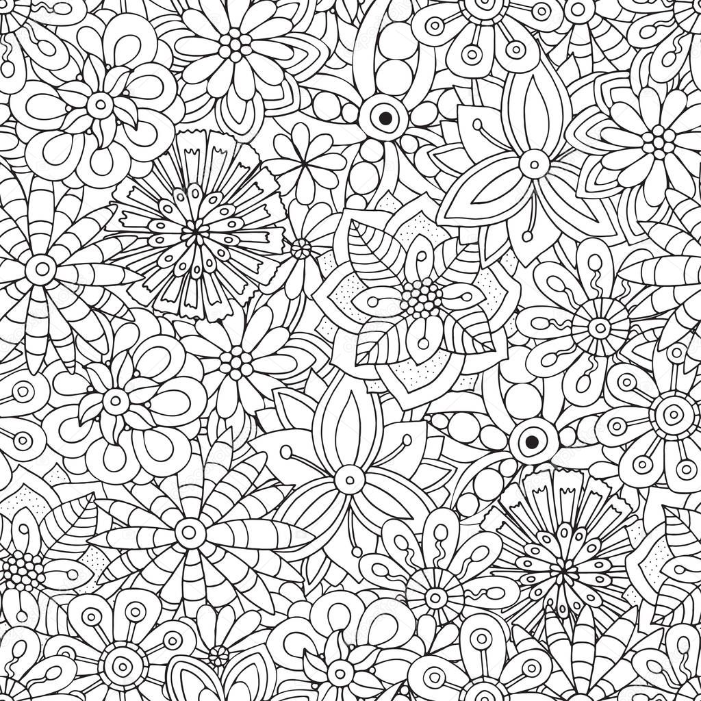 Seamless Pattern for adult coloring book. — Vector de