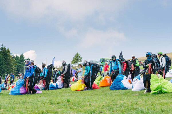 Pilots preparing to take off during 