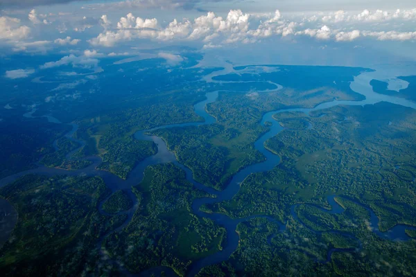 Sungai Tropic Costa Rica Corcovado Danau Dan Sungai Pandangan Dari — Stok Foto