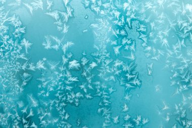 Pencere camına Frost buz kalıpları