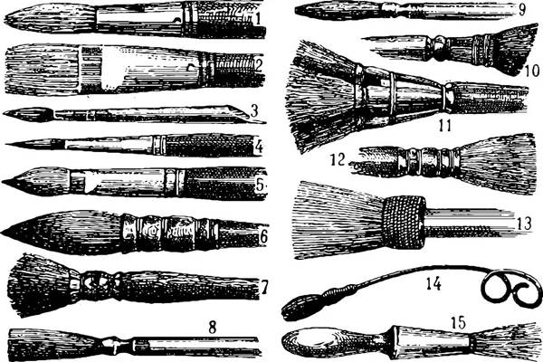 빈티지 그림 브러쉬 — 스톡 사진