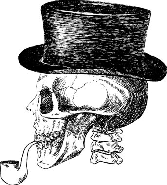 Vintage image human skull clipart