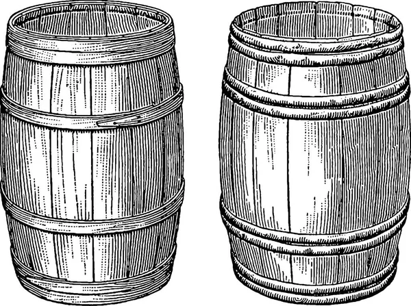 Vintage ilustração barril de madeira — Fotografia de Stock