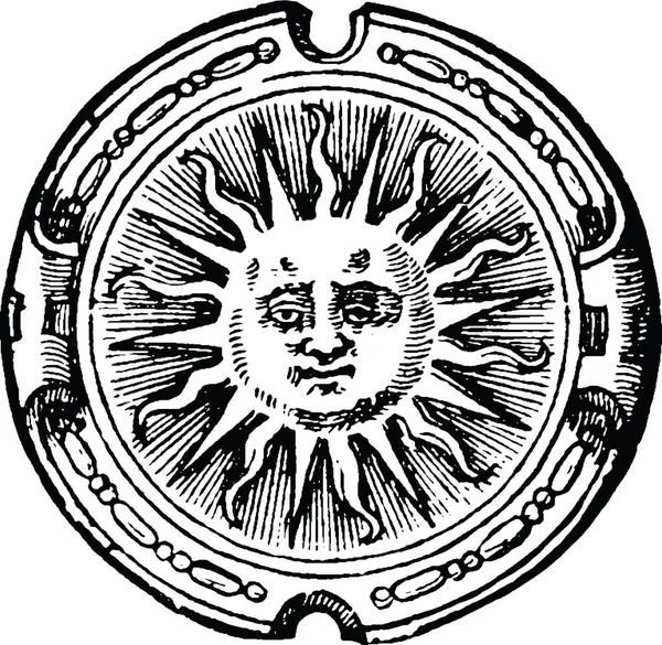 Vintage image ancient symbol sun — Stock Photo, Image