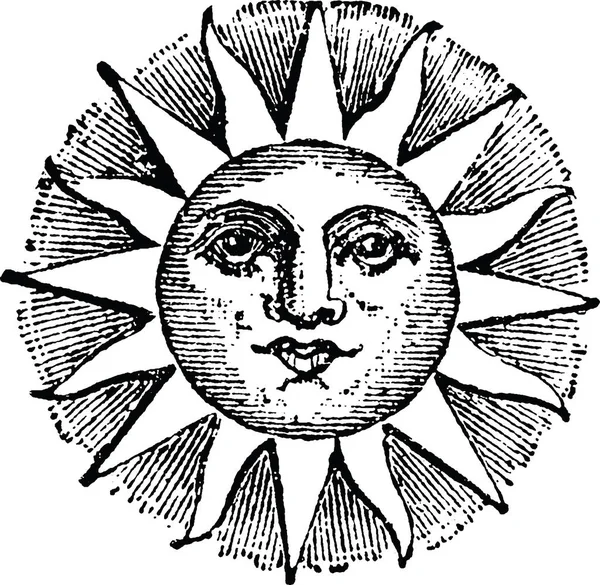 Vintage image ancient symbol sun