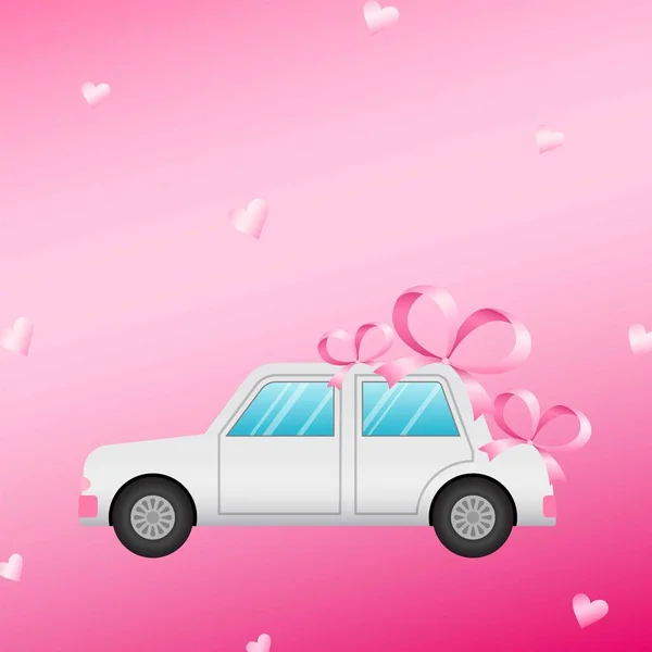 Coche de boda. Ilustración vectorial — Vector de stock